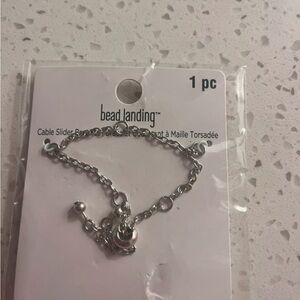 Shell Charms Bead Landing Silver Cable Slider Bracelet